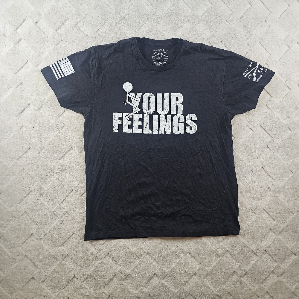 Grunt Style Black T-Shirt Mens Extra Large Graphic Print